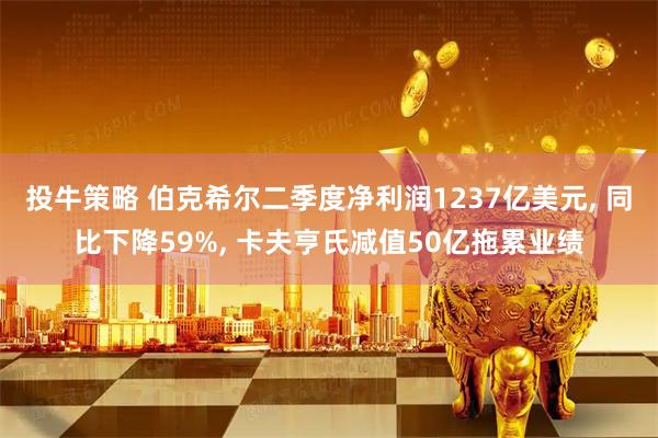 投牛策略 伯克希尔二季度净利润1237亿美元, 同比下降59%, 卡夫亨氏减值50亿拖累业绩
